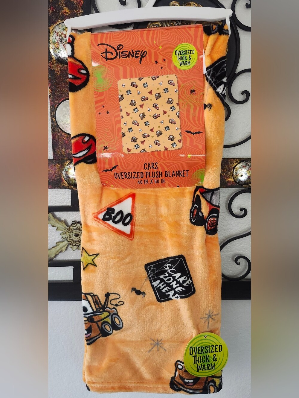 Disney Cars Halloween Theme Blanket Throw - Scare Zone Ahead